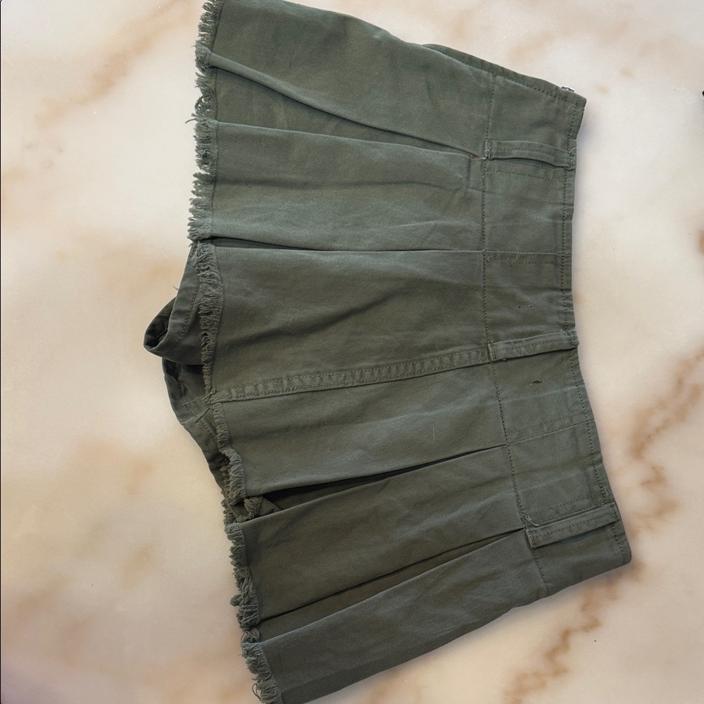 Green Pleated Skort